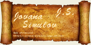 Jovana Simulov vizit kartica